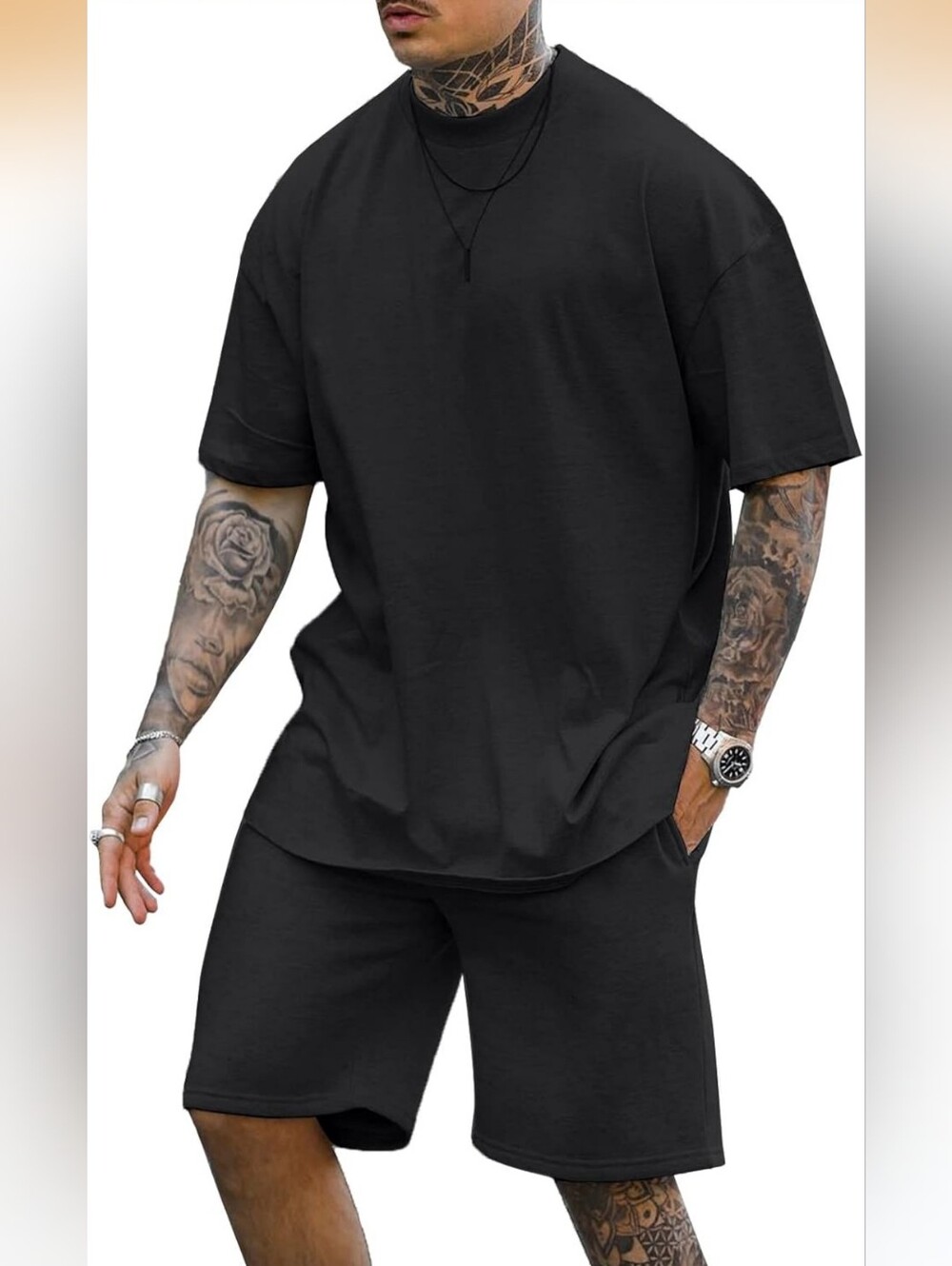 Men's Black Relaxed Fit Crewneck T-Shirt - Classic Casual Tee